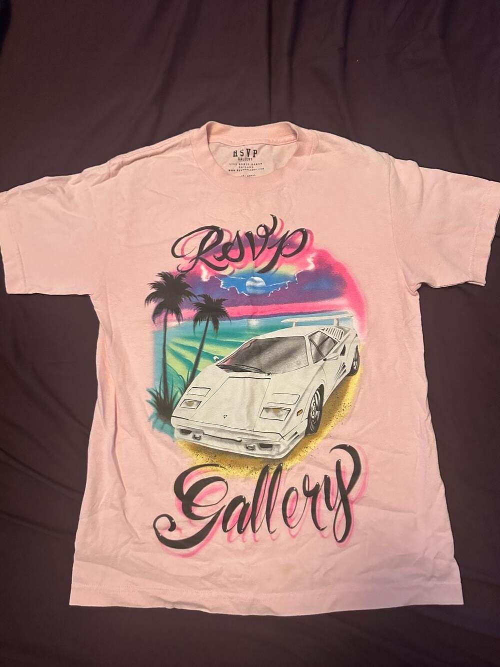 RSVP Gallery Pink Graphic T-Shirt Size Small